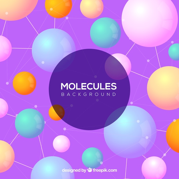 Modern molecules background with flat design