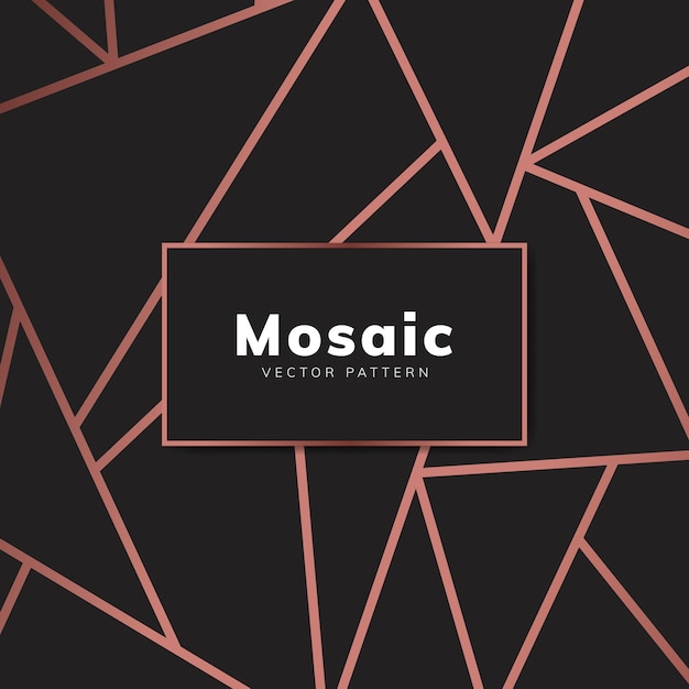 Modern mosaic wallpaper in rose gold and black