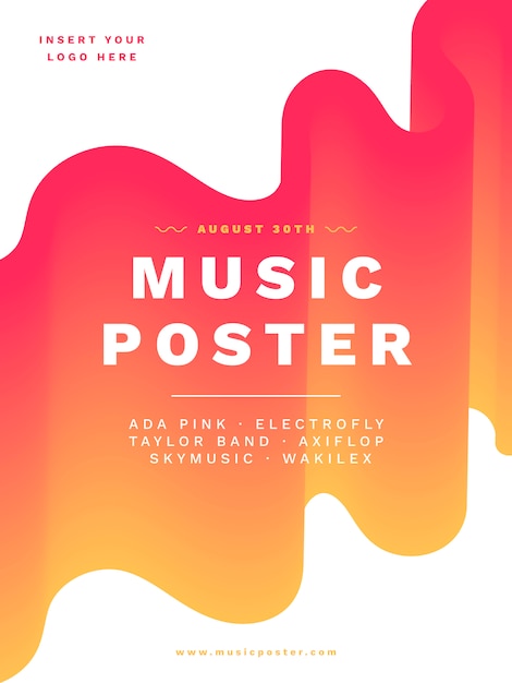 Modern music poster template with vibrant colors