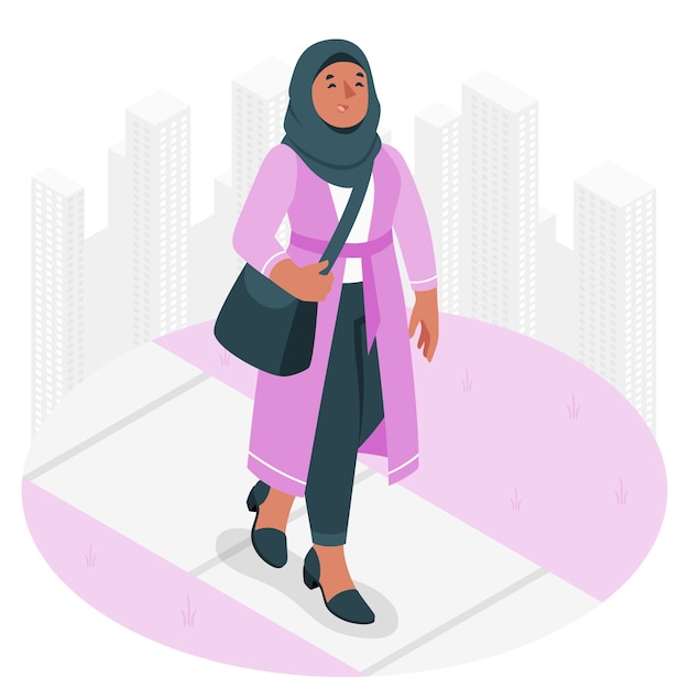 Free Vector modern muslim woman concept illustration