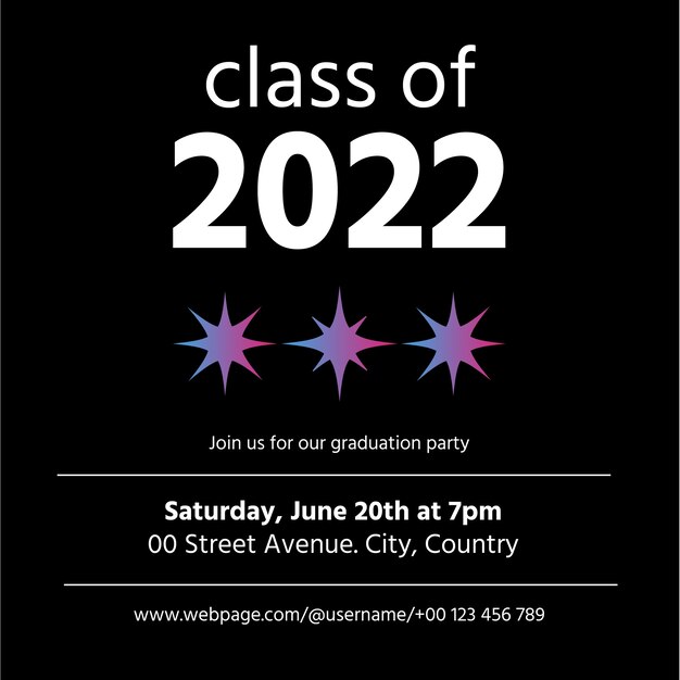 Modern neon 2022 graduation invitation