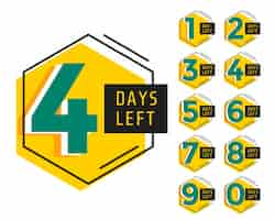 Free vector modern number of days left countdown timer