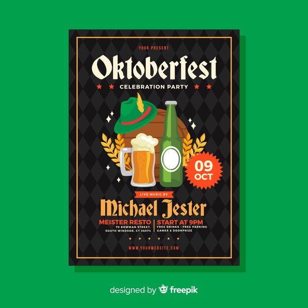 Free Vector modern oktoberfest flyer template