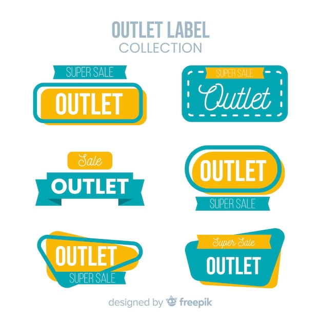 Modern outlet badge collection with flat design