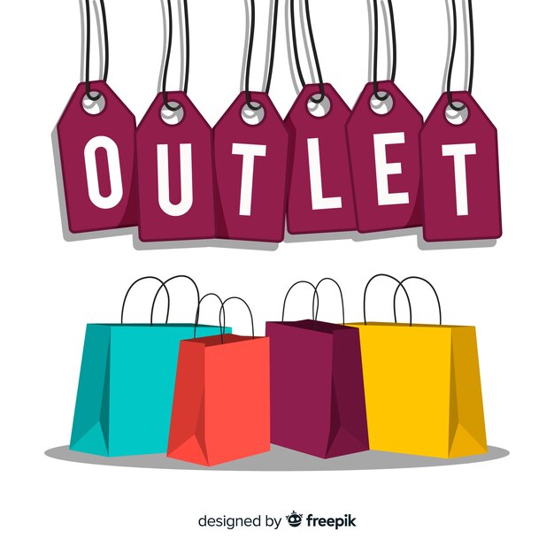 Modern outlet composition with flat design