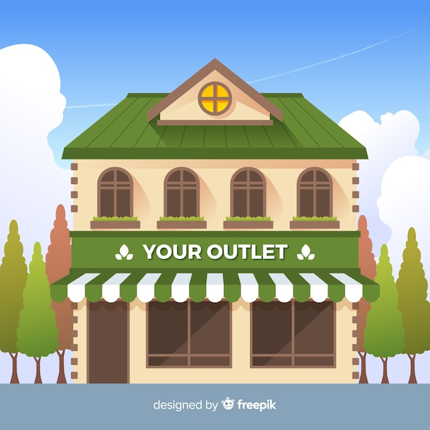 Modern outlet composition with flat design