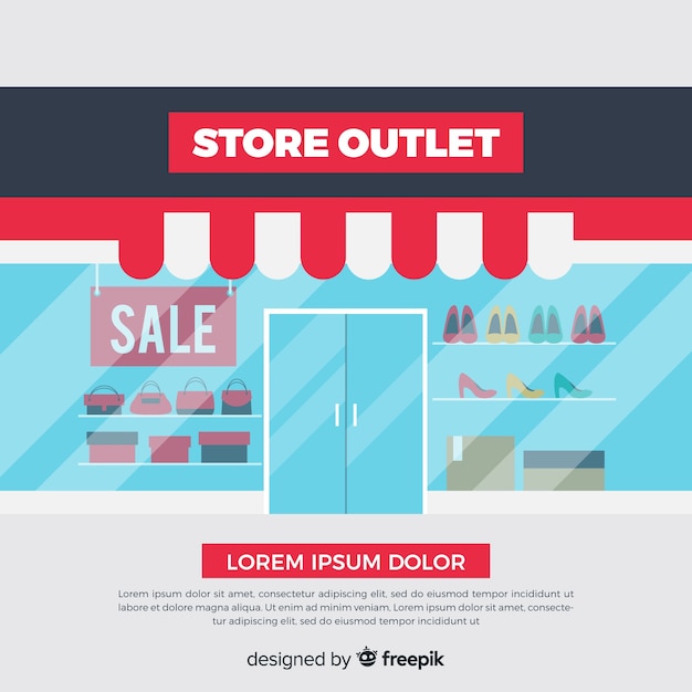 Free Vector modern outlet composition with flat design