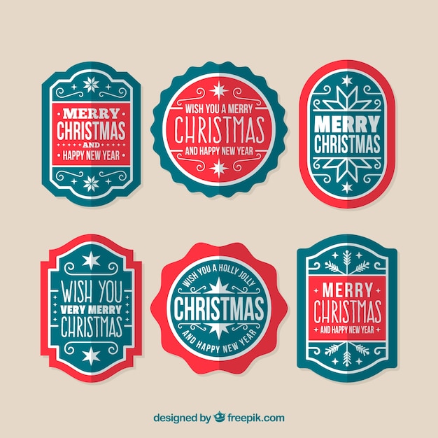 Free vector modern pack of christmas badges