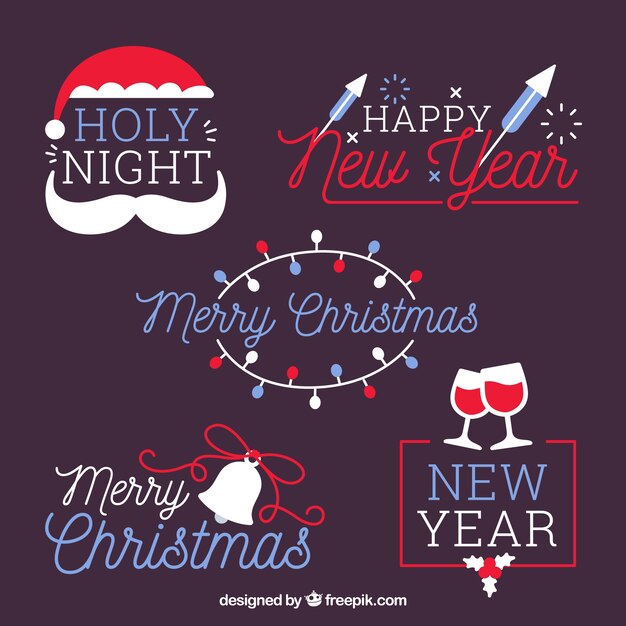 Modern pack of christmas labels