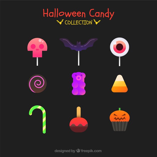 Modern pack of halloween candies