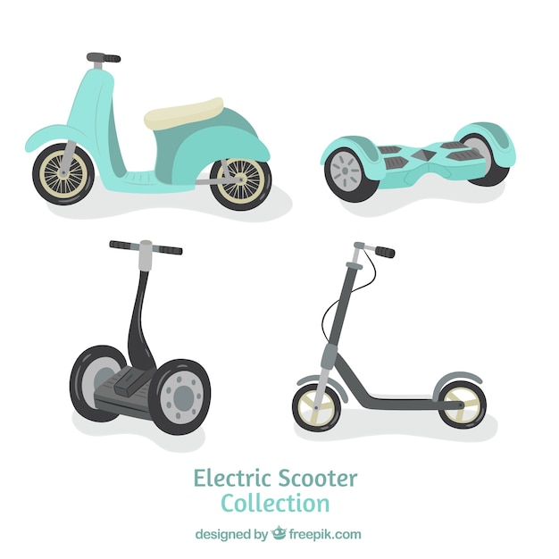 Modern pack of urban scooters