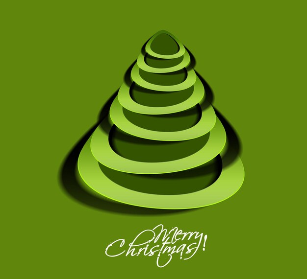 Modern Paper Cut Christmas Tree Background, Vector illustration.