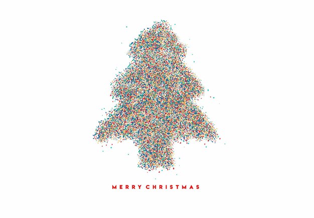 Modern Particle christmas tree background, vector illustration