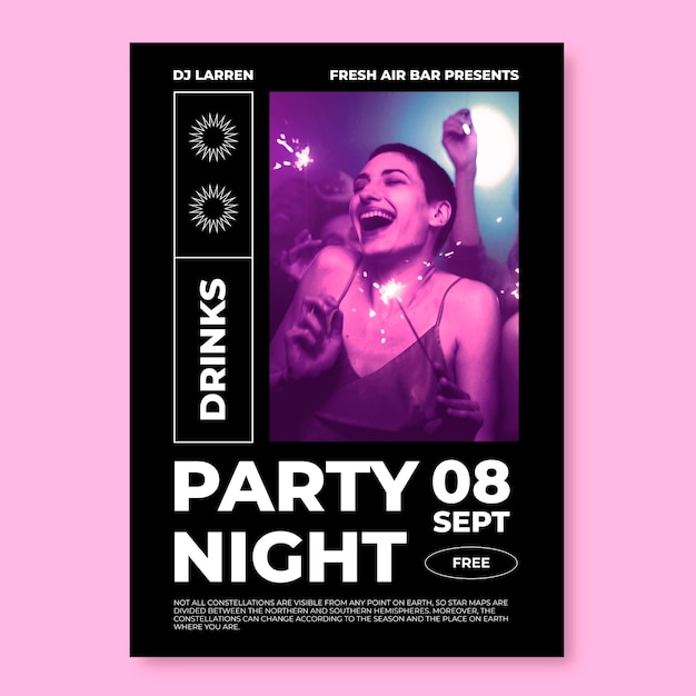 Modern party night poster template