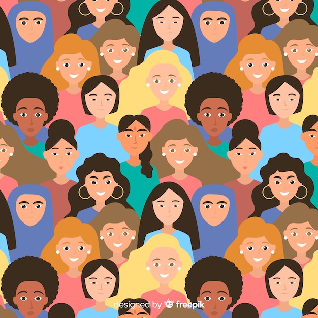 Free vector modern pattern of international group of women