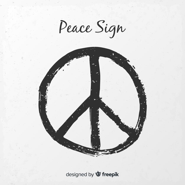 Modern peace symbol with grunge style