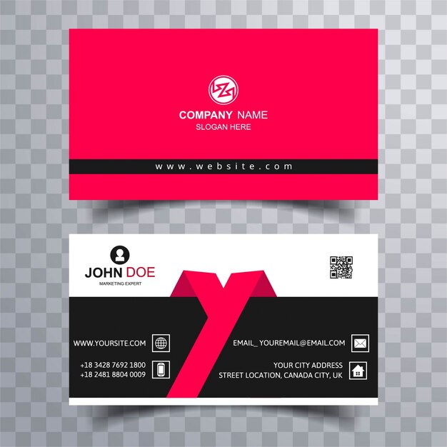 Modern pink business card