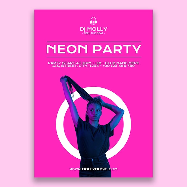 Modern pink dj molly flyer