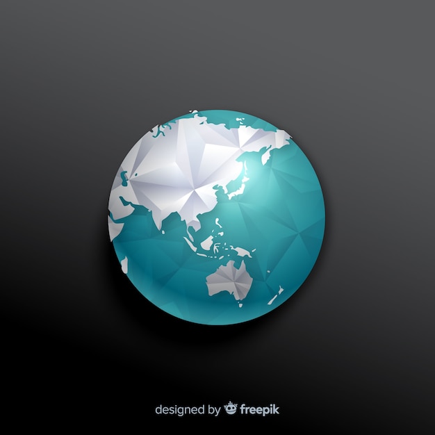 Modern planet earth composition with polygonal style