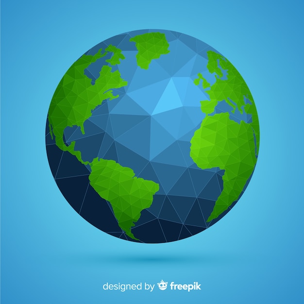 Free Vector modern planet earth composition with polygonal style