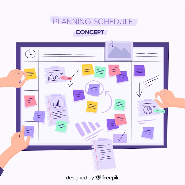 Free Vector modern planning schedule template