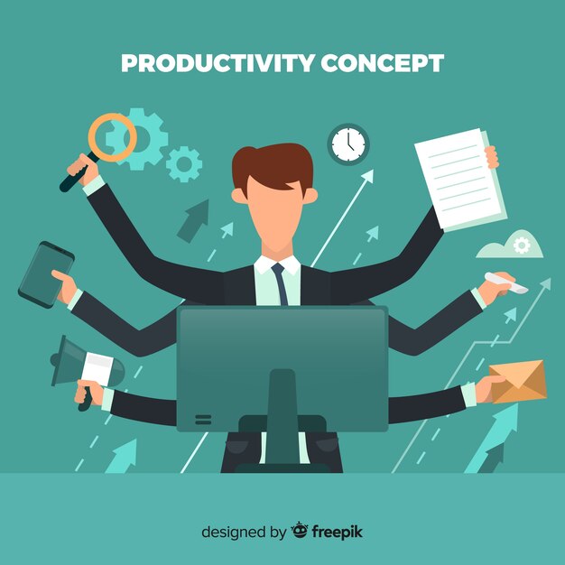 Modern productivity concept with flat design