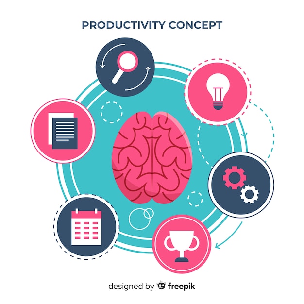 Modern productivity concept with flat design