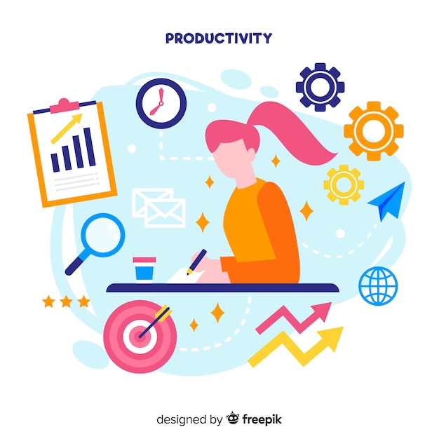 Modern productivity concept with flat design