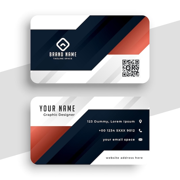 Modern professional business card template in geometric shape style