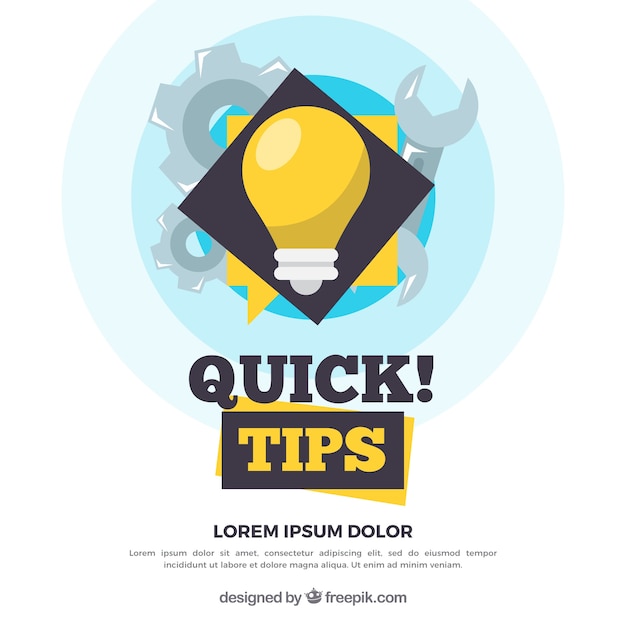 Free Vector modern quick tips composition with flat design