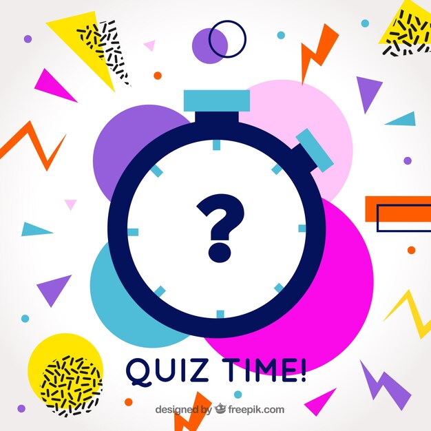 Modern quiz background with colorful shapes