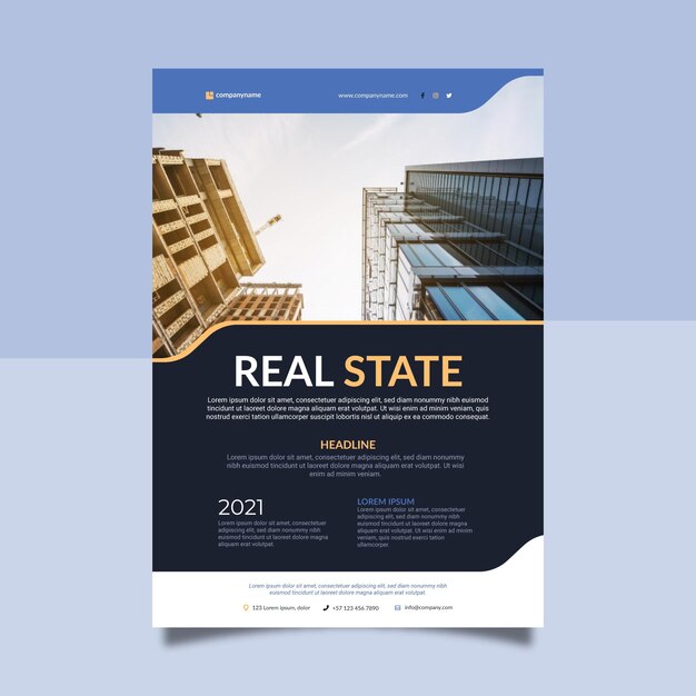 Modern real estate poster with photo