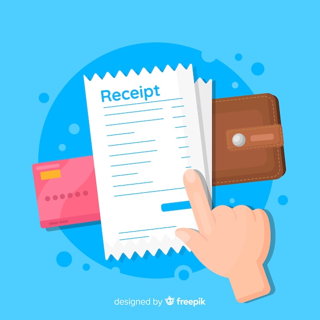 Free vector modern receipt in flat style