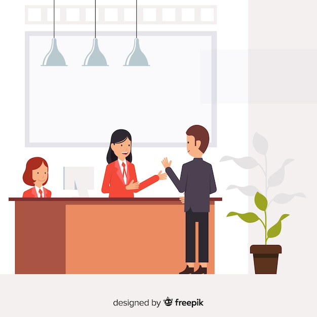 Modern reception composition with flat design