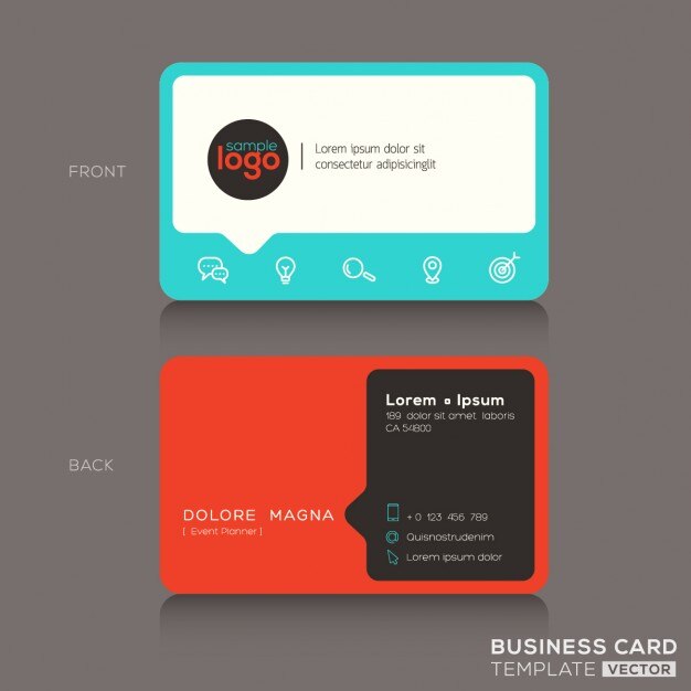 Modern red and blue business card