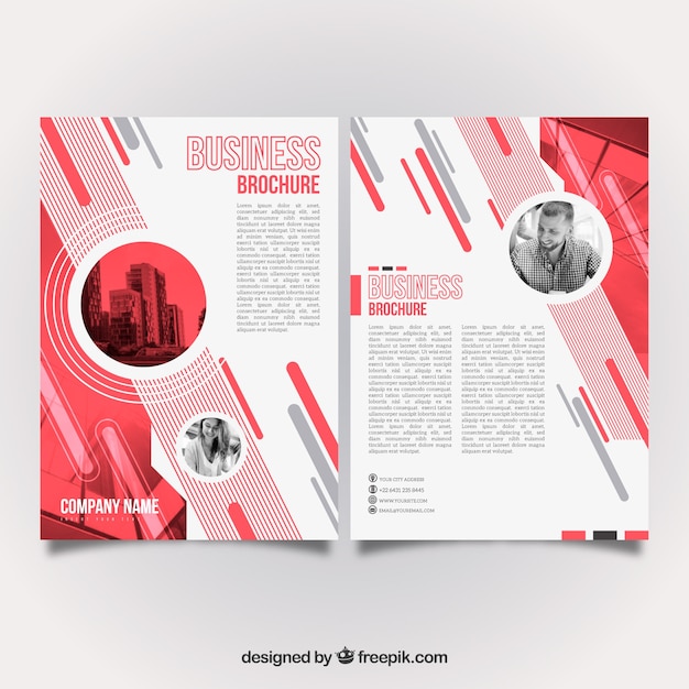 Modern red business brochure design