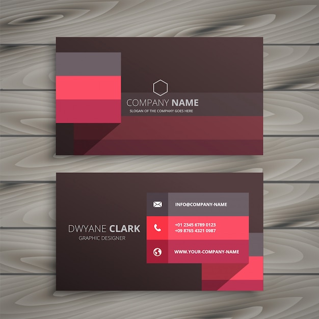 Modern red business card design