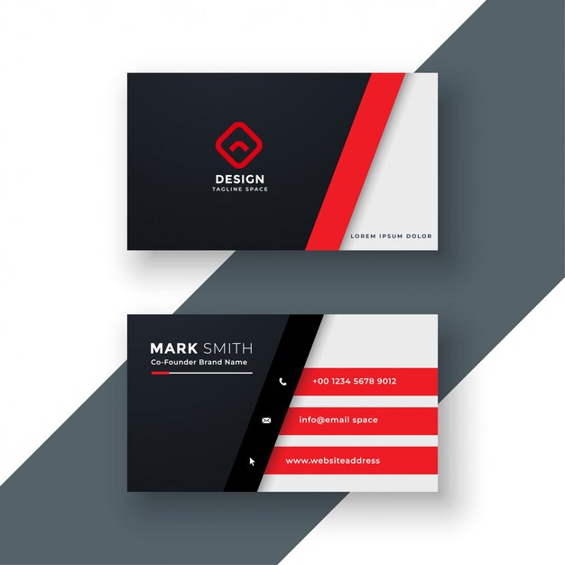 Modern red business card design