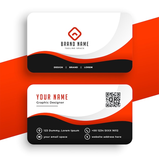 Modern red business card template design