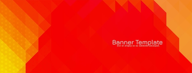 Free Vector modern red color triangular pattern mosaic design banner