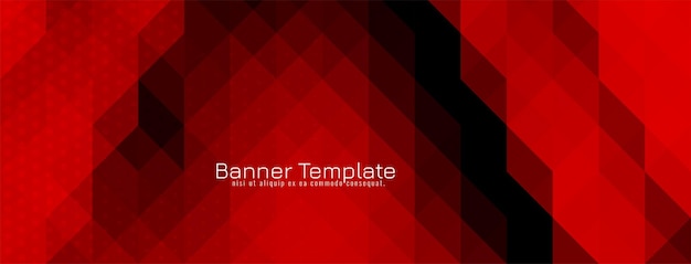 Modern red color triangular pattern mosaic design banner