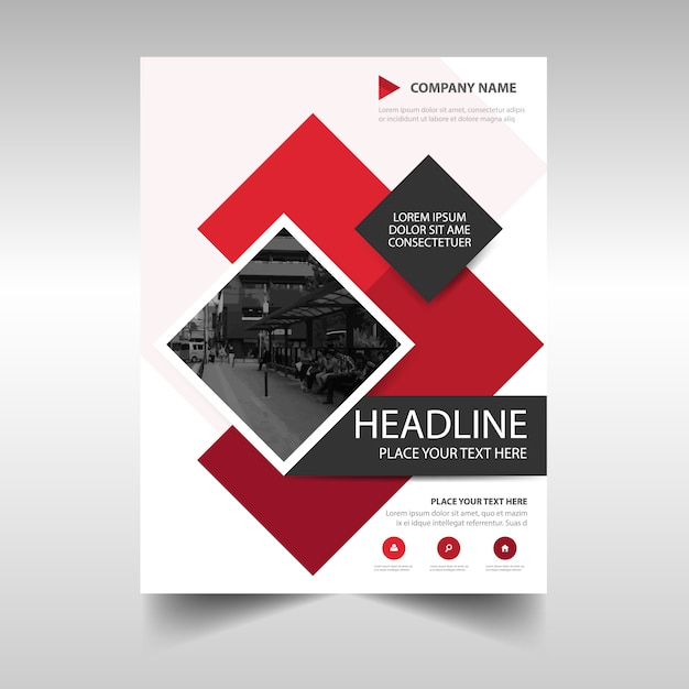 Modern red commercial annual report template