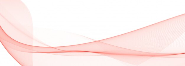 Modern red flowing wave banner design