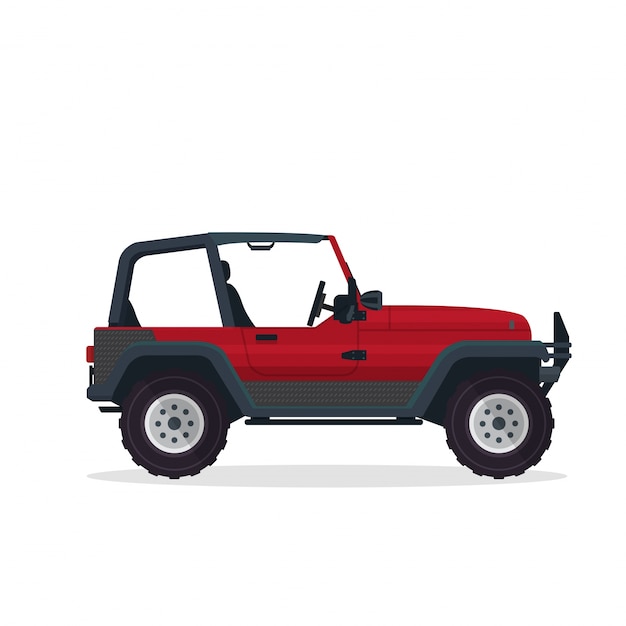 Modern Red Urban Adventure SUV Vehicle Illustration