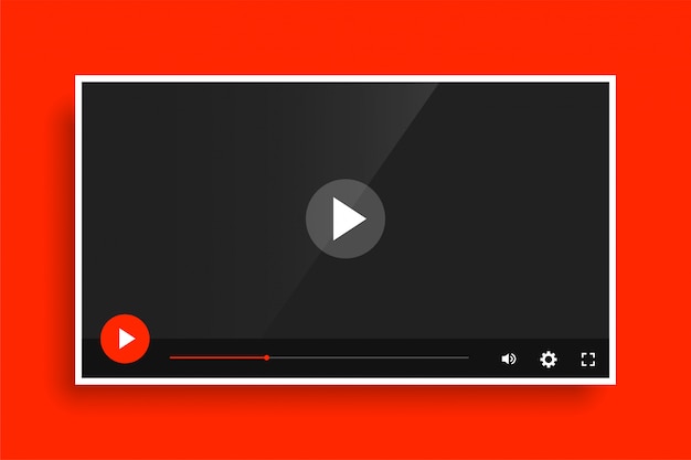 Modern red video media player template