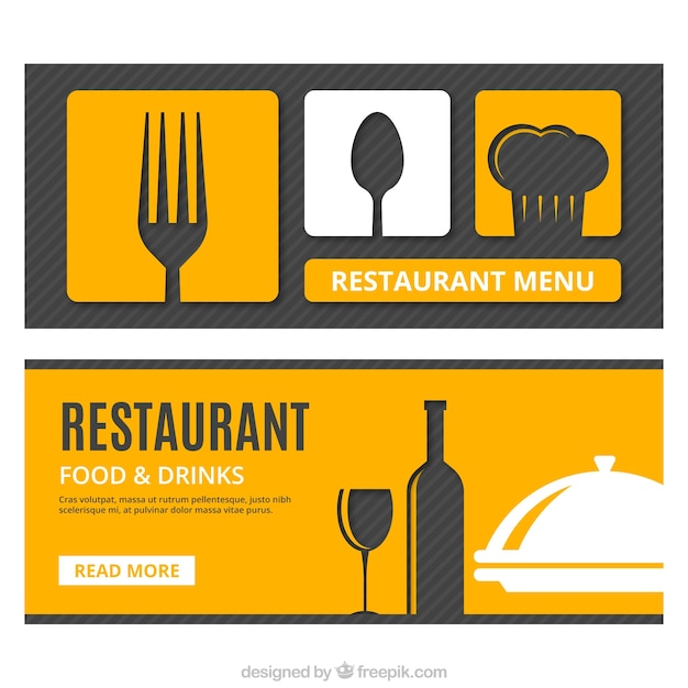 Free Vector modern restaurant banners