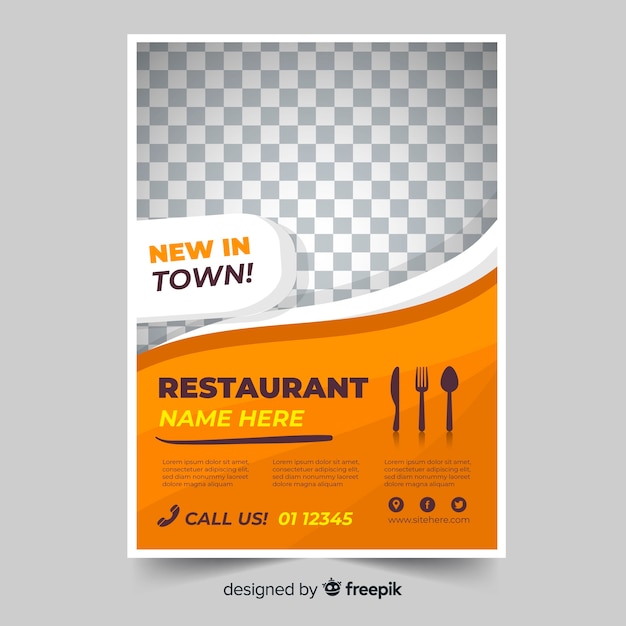 Free Vector modern restaurant flyer template