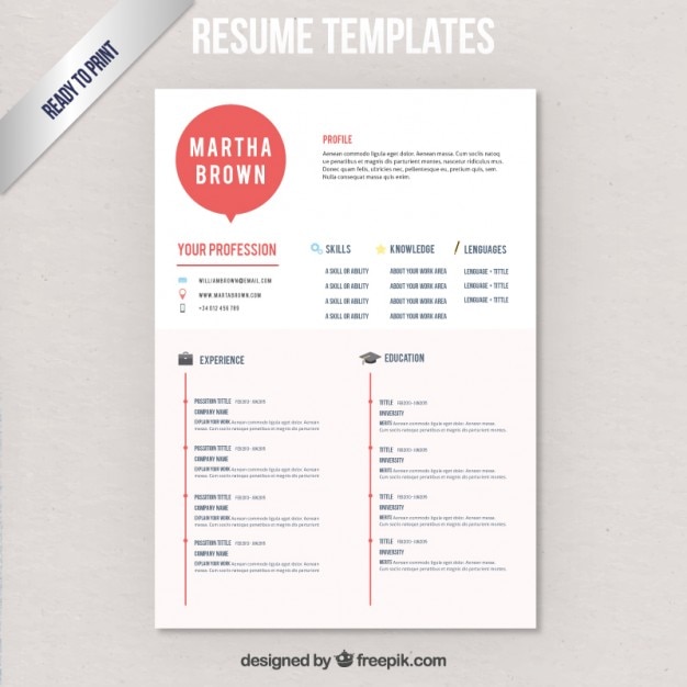 Free vector modern resume template