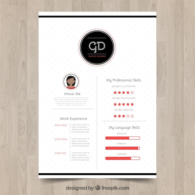 Free Vector modern resume template