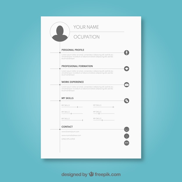 Free Vector modern resume template